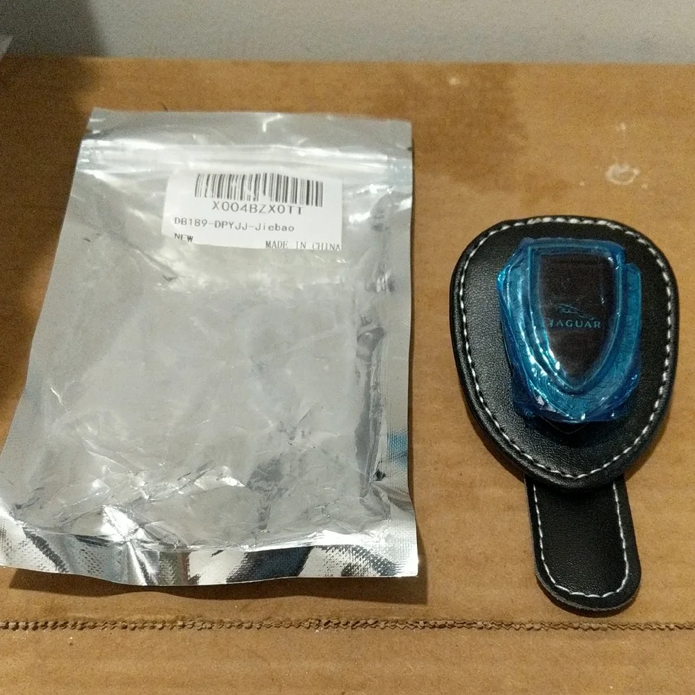 Black JAGUAR Sunglasses Glasses Night Driving Glasses Car Visor Clip 🆕